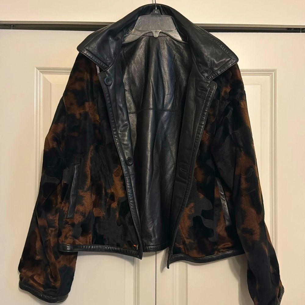 Vintage velvet and leather jacket
